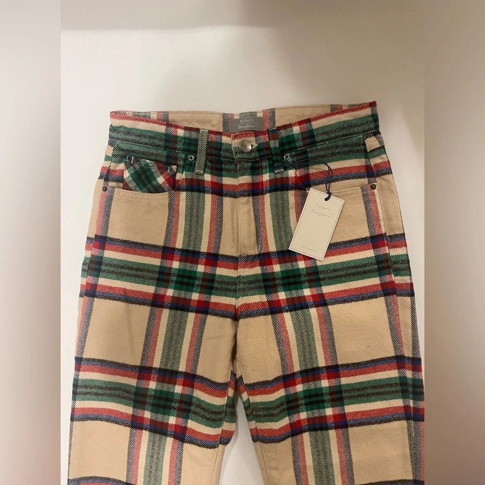 Father’s Daughter LA Raegan Denim Pants - plaid 28 - Picture 4 of 7